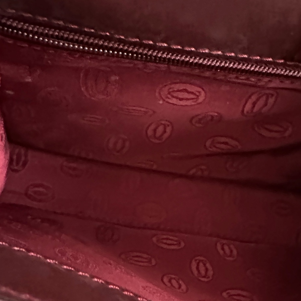 AUTHENTIC Cartier Shoulder Bag Burgundy Leather Crossbody Bag or clutch with COA - Picture 7 of 13